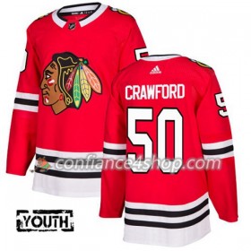 Adidas Maillot de Hockey Chicago Blackhawks Corey Crawford 50 2017-2018 Rouge Authentic - Enfant